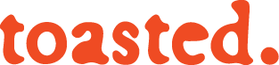 toasted. logo burnt orange
